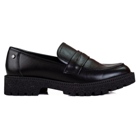 W. Potocki Mocassins classiques pour femmes sur une semelle épaisse Potocki noir