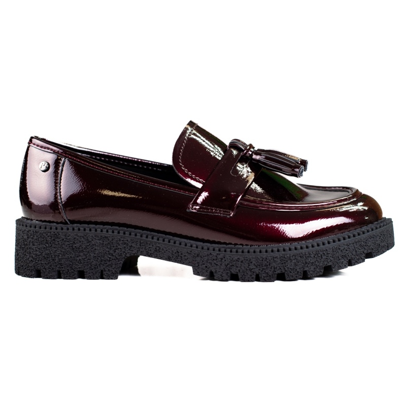 W. Potocki Mocassins bordeaux pour femme en cuir verni Potocki rouge
