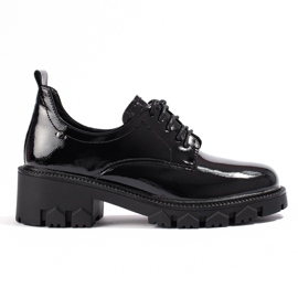 W. Potocki Chaussures femme laquées à lacets Potocki le noir