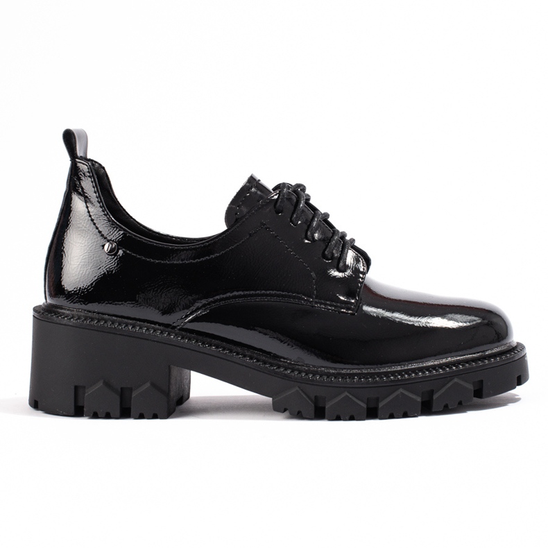 W. Potocki Chaussures femme laquées à lacets Potocki le noir