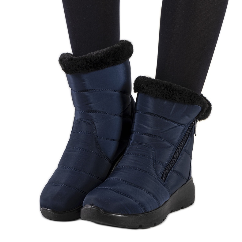Bottes matelassées bleu marine de Blibrey Bottes matelassées bleu marine de Blibrey