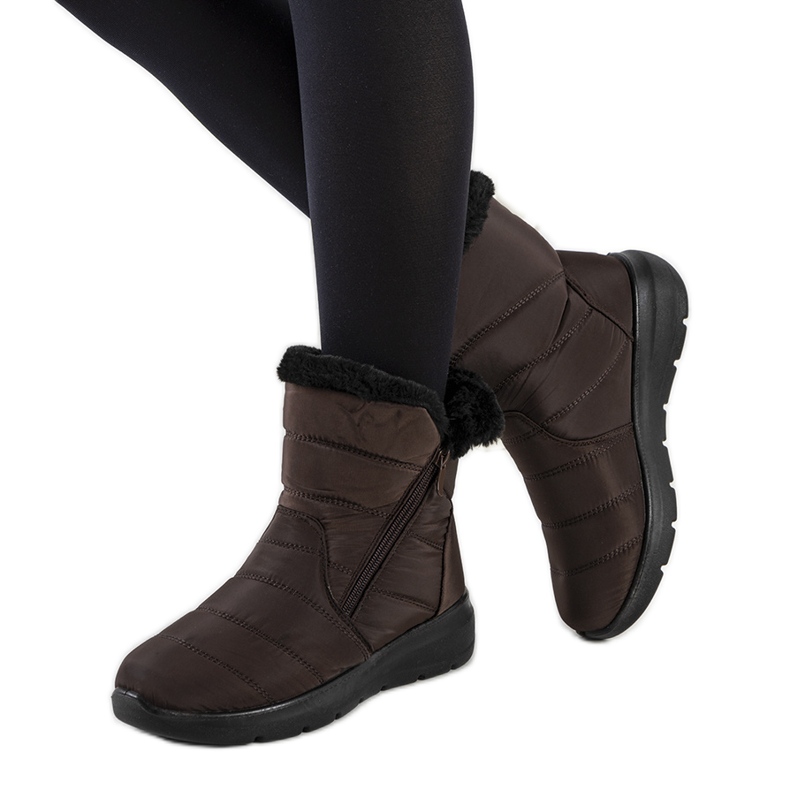 Bottes matelassées marron de Blibrey brun