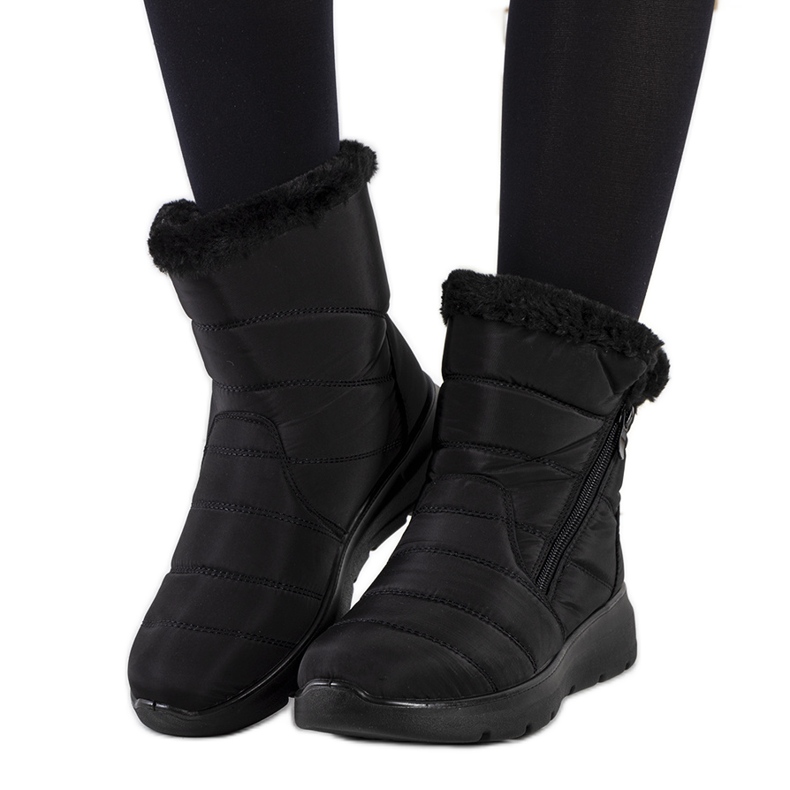 Bottes matelassées noires de Blibrey le noir