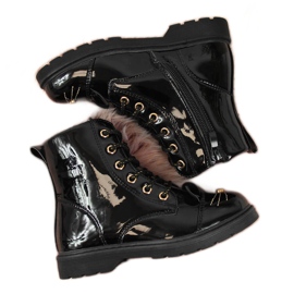 Bottes isolées Miss❤E noires avec oreilles pour fille