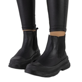 Bottines Chelsea en cuir écologique noir Loree