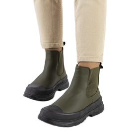 Bottines Chelsea en cuir écologique vert Loree