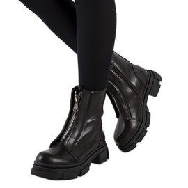 Bottes marron avec une fermeture éclair Neal décorative brun