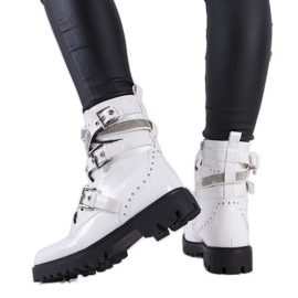 Bottes blanches avec zircon cubique Tucker