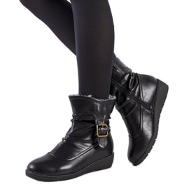 Bottines compensées noires à boucle Slater le noir Bottines compensées noires à boucle Slater le noir