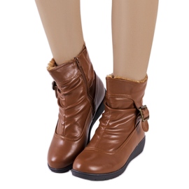 PA1 Bottines compensées marron à boucle Slater brun