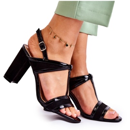 Sandales en cuir à la mode On A Bar Black Passion noir