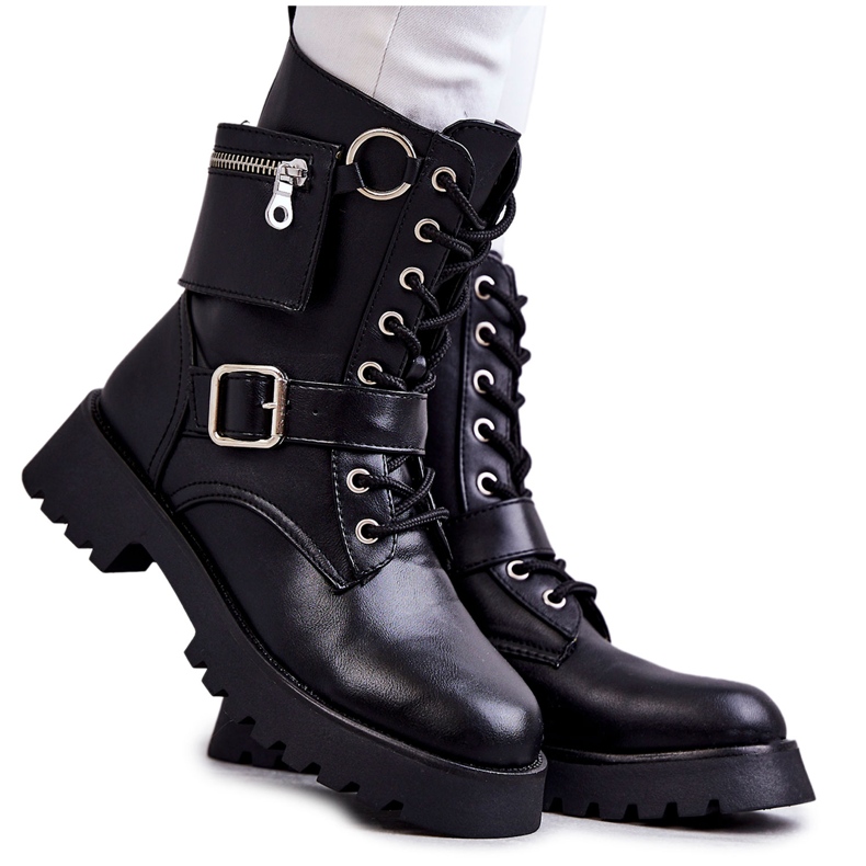 Bottes en éco-cuir à talon plat Black Marlis le noir Bottes en éco-cuir à talon plat Black Marlis le noir
