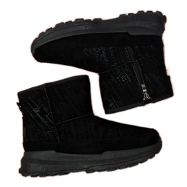 News Bottes de neige en daim noir pour femme le noir