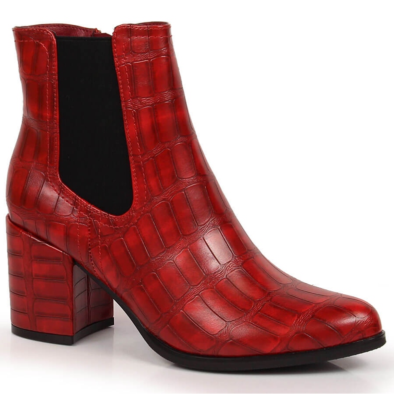 Bottes femme sur le poteau isolé crocodile rouge Laura La.Fi le noir Bottes femme sur le poteau isolé crocodile rouge Laura La.Fi le noir