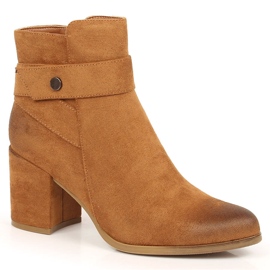 Bottines Laura La.Fi suède chaud femme camel brun