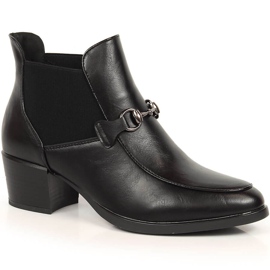Noir Vinceza JAN150A bottes à enfiler noires pour femmes