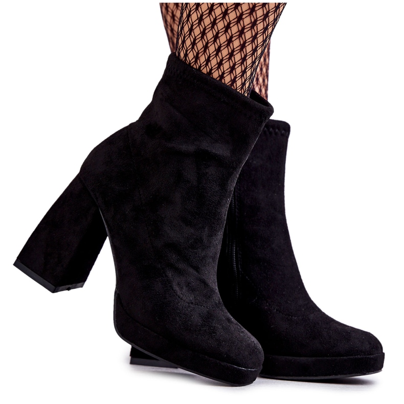 Bottes à talon en daim pour femmes noires Ramira le noir