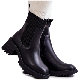 Bottes chaudes noires à talon pour femmes Abella le noir