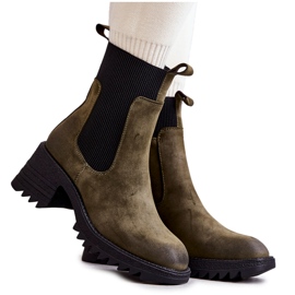 Bottes chaudes vertes pour femmes à talons hauts Abella