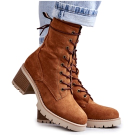 Bottes Chaudes à Talons Hauts Femme Camel Julieta brun