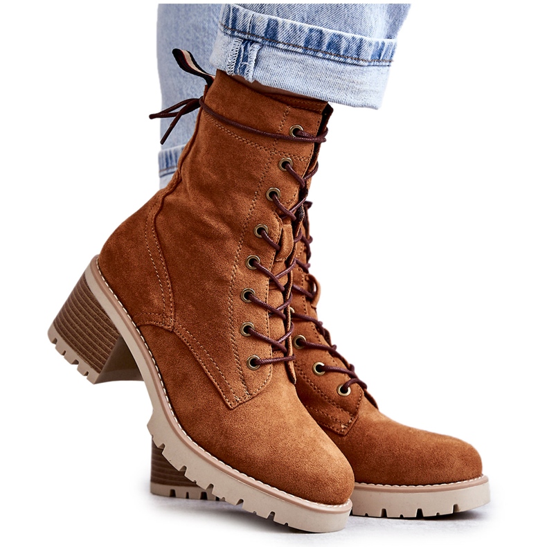 Bottes Chaudes à Talons Hauts Femme Camel Julieta brun