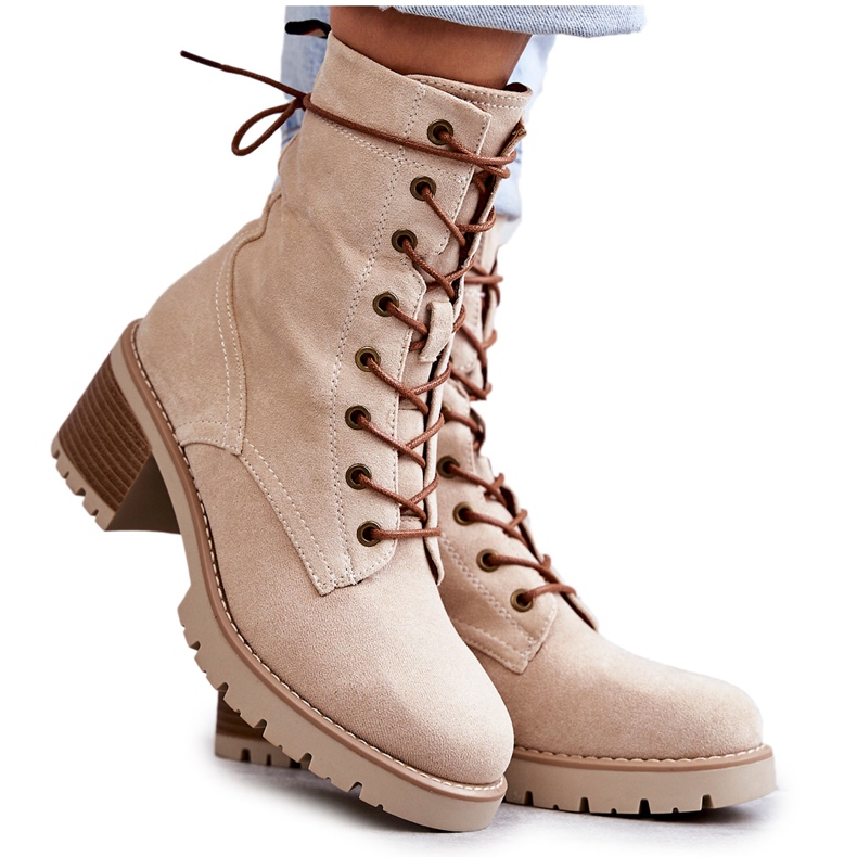 FE1 Bottes Chaudes Pour Femmes À Talons Hauts Beige Julieta FE1 Bottes Chaudes Pour Femmes À Talons Hauts Beige Julieta