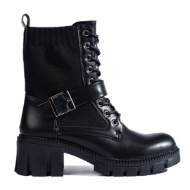 Sacs à lacets Shelovet pour femmes avec tige souple noir