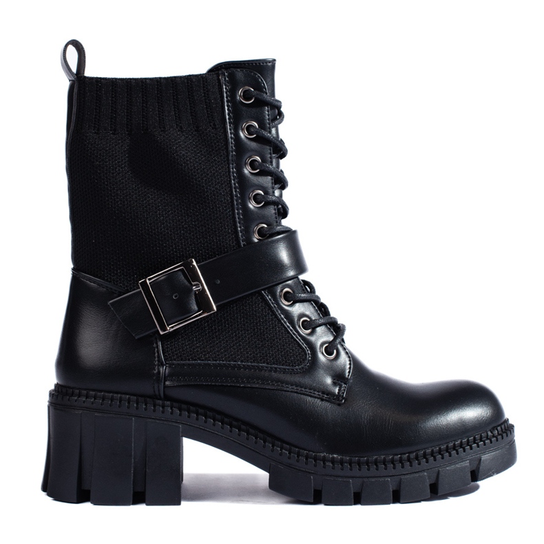 Sacs à lacets Shelovet pour femmes avec tige souple le noir