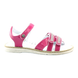Bartek Sandales en cuir des filles avec zircons 86161 rose