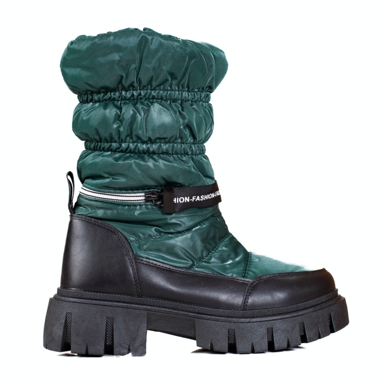 Bottes de neige Shelovet vertes pour femmes le noir
