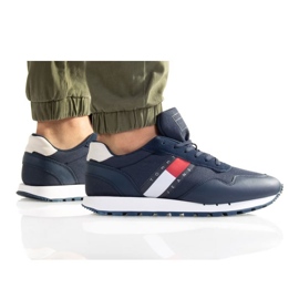 Chaussures Tommy Hilfiger Retro Leather Tjm Runner M EMOEMO1081 bleu