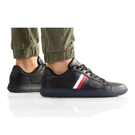 Chaussures Tommy Hilfiger Leather Stripes M FMOFMO4275 le noir