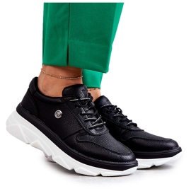 Vinceza Chaussures de sport en cuir noir pour femmes Camrose