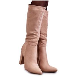 Bottines Talons Daim Classiques Beige foncé Tressa brun