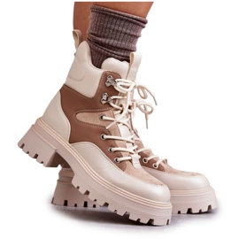 PS1 Bottes Chaudes Trappers Beige-Marron Settimo brun multicolore
