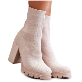 FB2 Bottines Femme Material Beige Louve brun