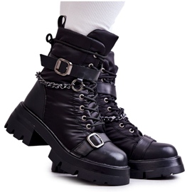 Bottes de Neige Femme Avec Chaîne GOE KK2N4018 Noir
