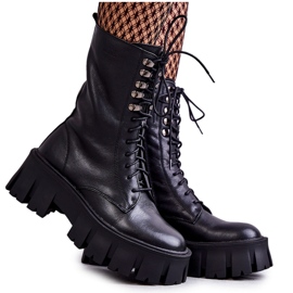 Bottes chaudes en cuir GOE KK2N4013 Noir le noir