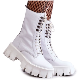 Bottes chaudes en cuir GOE KK2N4012 Blanc blanche