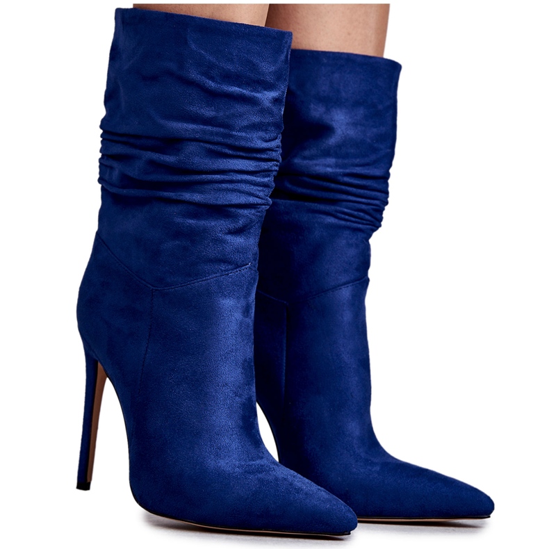 Bottines Froissées Femme Bleu Laguna