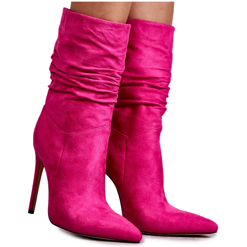 Bottillons froissés pour femmes Bottes Laguna roses