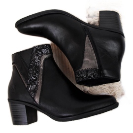 Bottes en cuir pour femmes sur le poteau noir Rieker Y2063-00