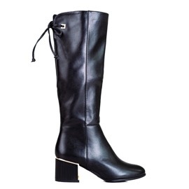 Bottes Shelovet noires pour femmes en cuir écologique