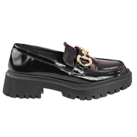 Mocassins femme Shelovet laqués noirs