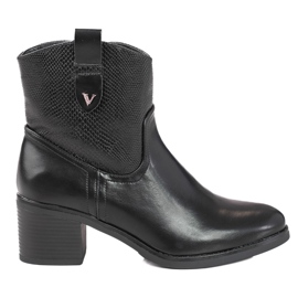 Bottes noires pour femmes sur un poteau bas S. Barski