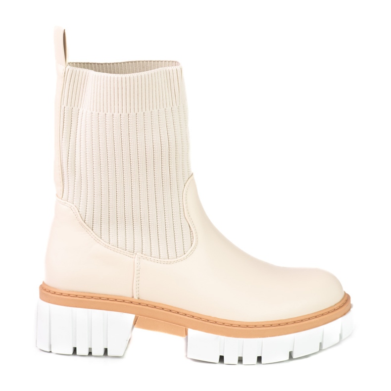 Boots femme Shelovet beige à tige souple