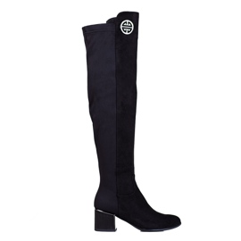 Cuissardes femme Shelovet noires sur tige basse