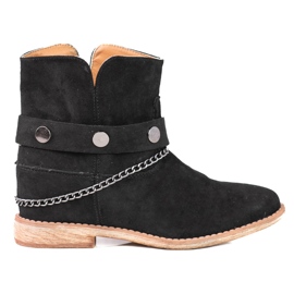 Bottes de cowboy en daim pour femmes sur un coin Shelovet noir le noir