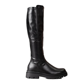 Bottes pour femmes Vinceza noires en cuir écologique