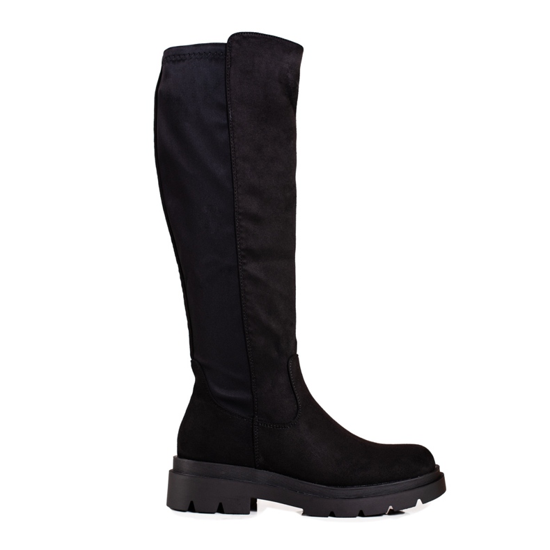 Bottes pour femmes Vinceza noires en daim écologique le noir